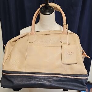 Caboodles Beige and Navy Travel Bag